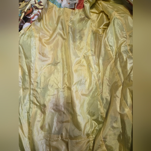 Vertigo Paris Multicolor Abstract Cotton Blend Short Sleeve Trench. Size Medium - Picture 12 of 16